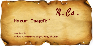 Mazur Csegő névjegykártya